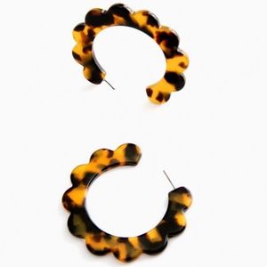 Tuckernuck Scallop Hoop Earrings in Tortoise